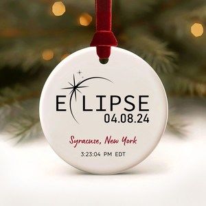 Eclipse Ornament Total Solar Eclipse 2024 Path Of Totality Christmas